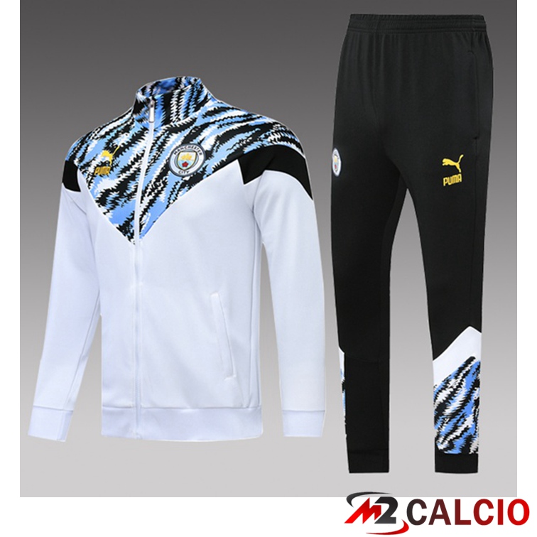 Maglie Calcio Personalizzate,Tute Calcio Squadre,Maglia Nazionale Italiana Calcio | Tuta Calcio Bambino Manchester City Bianco Blu 2021/2022
