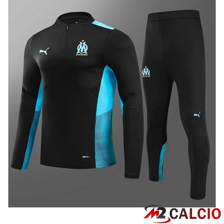 Maglie Calcio Personalizzate,Tute Calcio Squadre,Maglia Nazionale Italiana Calcio | Tuta Calcio Bambino Marsiglia OM Nero 2021/2022