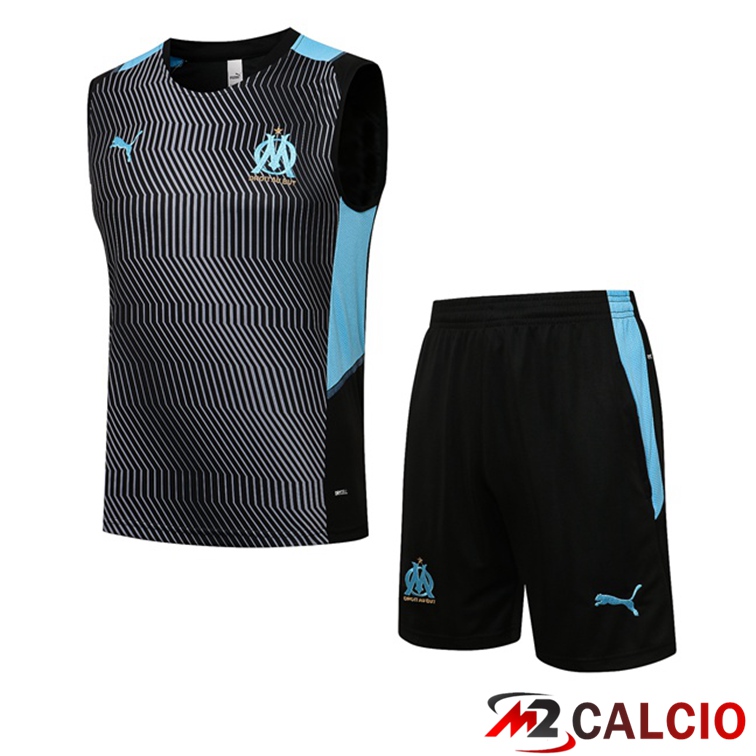 Maglie Calcio Personalizzate,Tute Calcio Squadre,Maglia Nazionale Italiana Calcio | Canotta Calcio Marsiglia OM + Pantaloncini Nero Blu 2021/2022