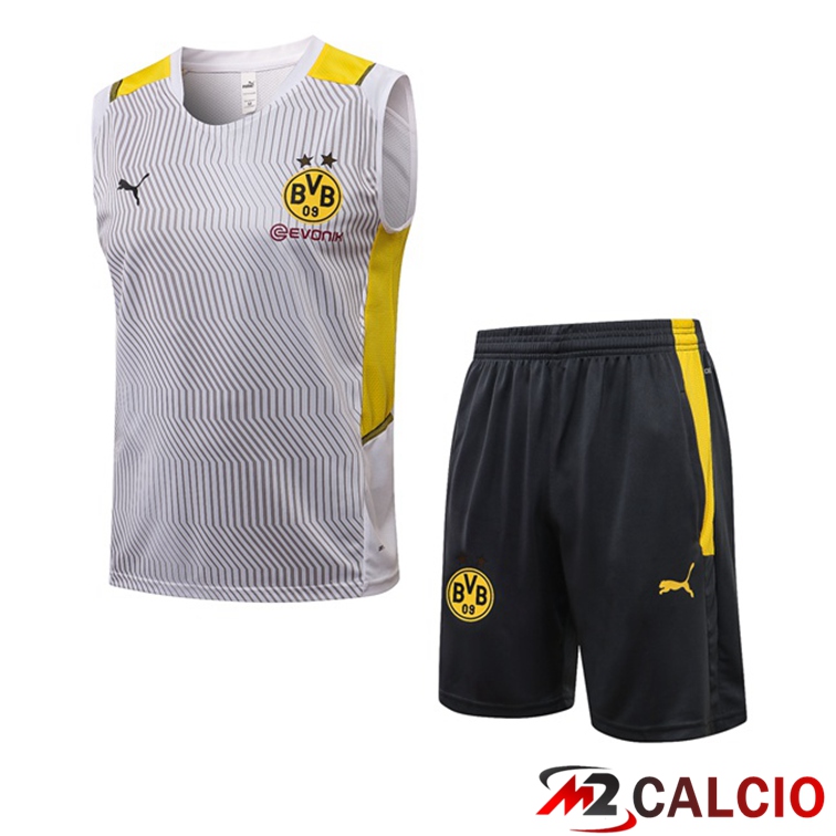Maglie Calcio Personalizzate,Tute Calcio Squadre,Maglia Nazionale Italiana Calcio | Canotta Calcio Dortmund + Pantaloncini Bianco 2021/2022