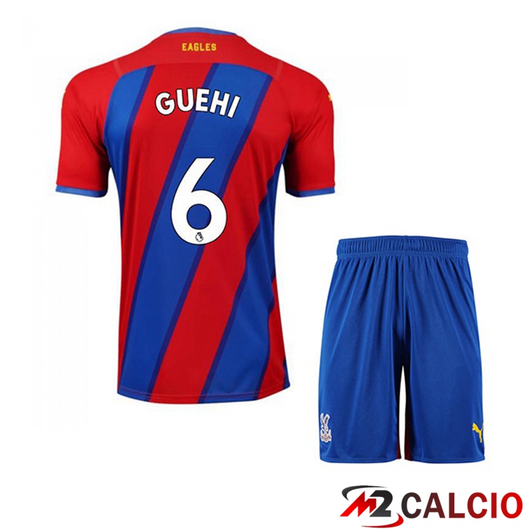 Maglie Calcio Personalizzate,Tute Calcio Squadre,Maglia Nazionale Italiana Calcio | Maglia Crystal Palace (GUEHI 6) Bambino Prima Rosso/Blu 2021/22