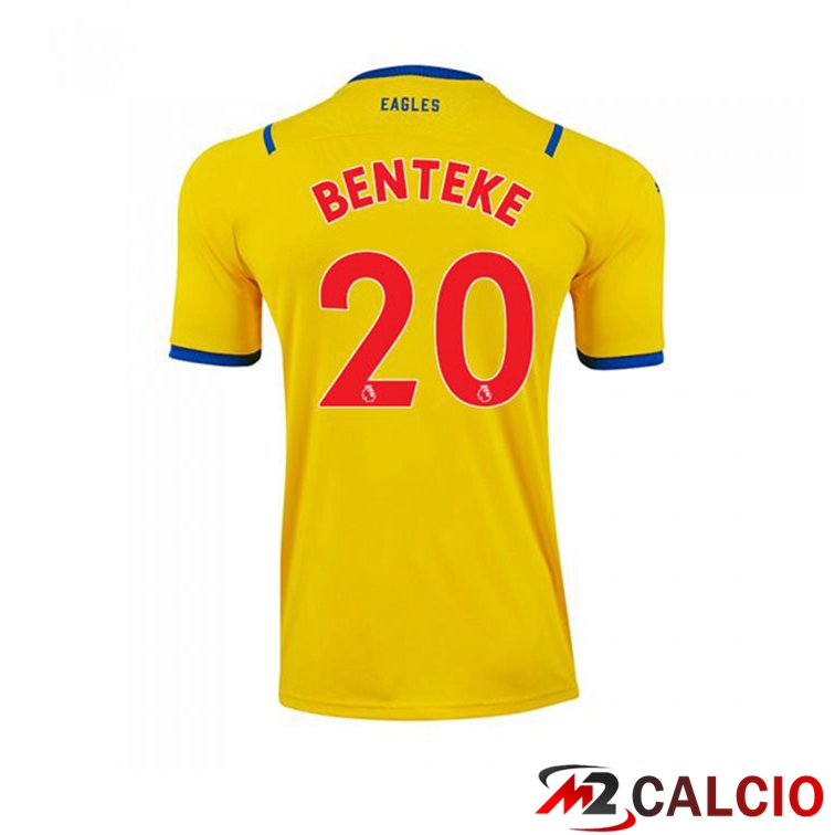 Maglie Calcio Personalizzate,Tute Calcio Squadre,Maglia Nazionale Italiana Calcio | Maglia Crystal Palace (BENTEKE 20) Seconda Giallo 2021/22