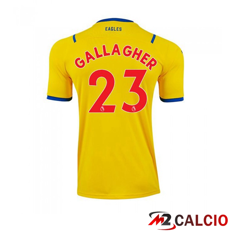 Maglie Calcio Personalizzate,Tute Calcio Squadre,Maglia Nazionale Italiana Calcio | Maglia Crystal Palace (GALLAGHER 23) Seconda Giallo 2021/22