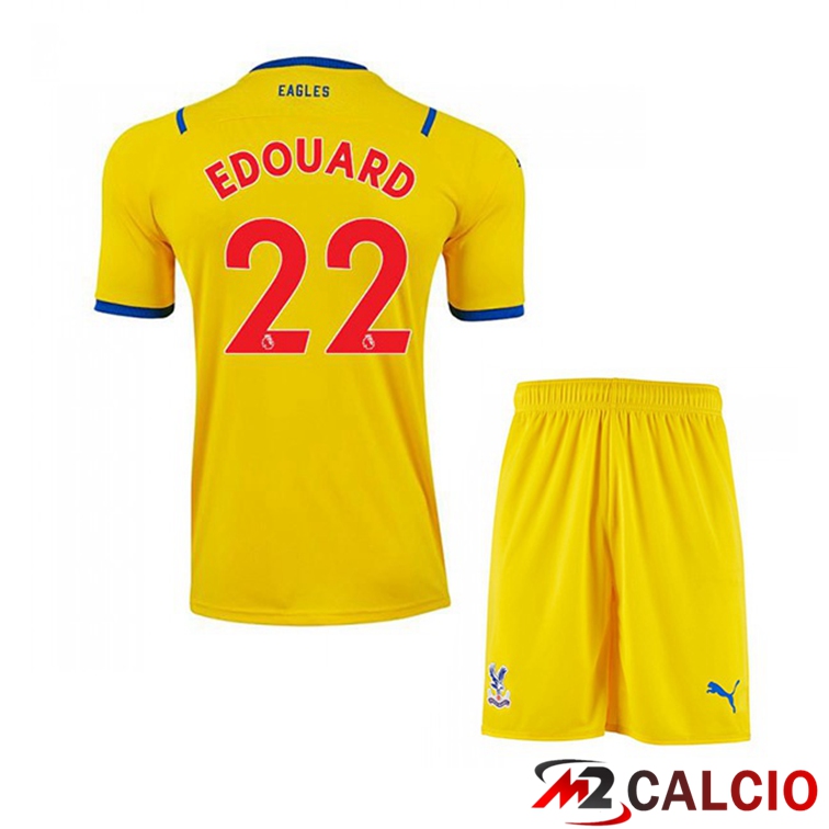 Maglie Calcio Personalizzate,Tute Calcio Squadre,Maglia Nazionale Italiana Calcio | Maglia Crystal Palace (EDOUARD 22) Bambino Seconda Giallo 2021/22