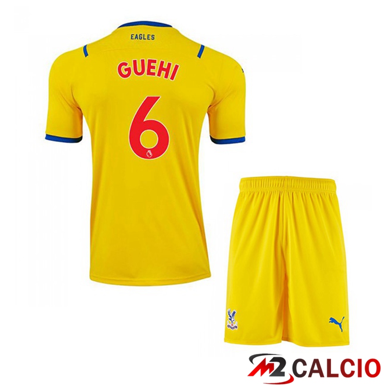 Maglie Calcio Personalizzate,Tute Calcio Squadre,Maglia Nazionale Italiana Calcio | Maglia Crystal Palace (GUEHI 6) Bambino Seconda Giallo 2021/22