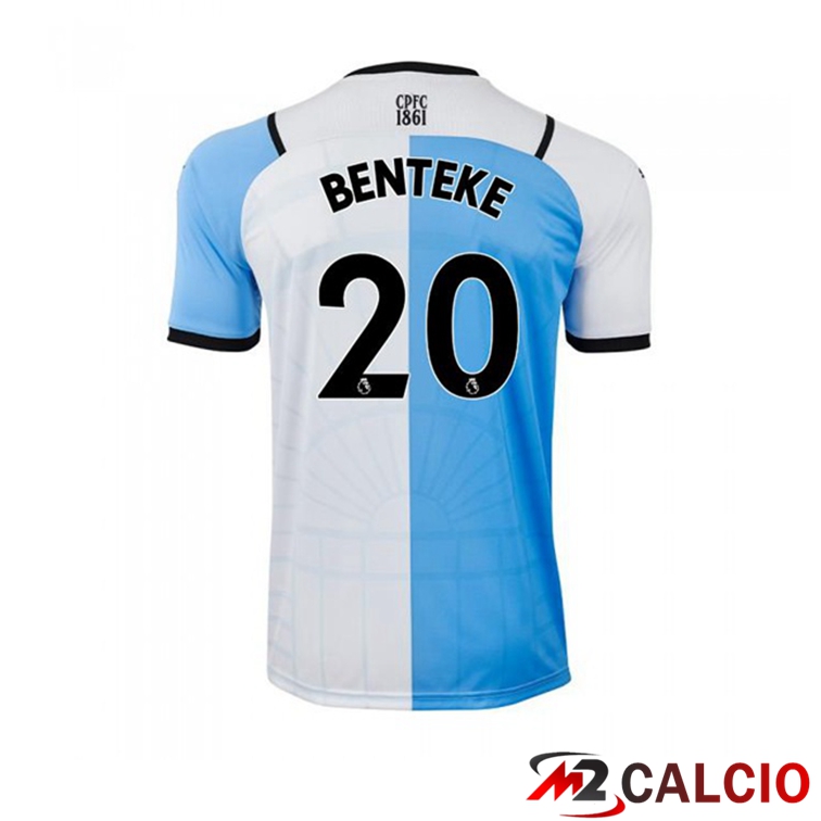 Maglie Calcio Personalizzate,Tute Calcio Squadre,Maglia Nazionale Italiana Calcio | Maglia Crystal Palace (BENTEKE 20) Terza Bianco/Blu 2021/22