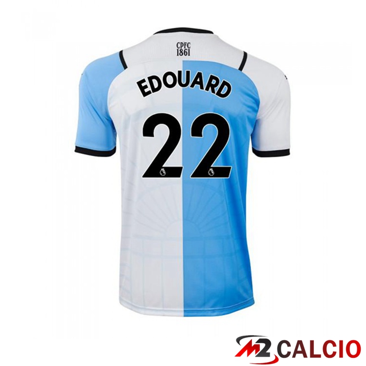 Maglie Calcio Personalizzate,Tute Calcio Squadre,Maglia Nazionale Italiana Calcio | Maglia Crystal Palace (EDOUARD 22) Terza Bianco/Blu 2021/22
