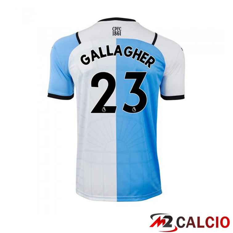 Maglie Calcio Personalizzate,Tute Calcio Squadre,Maglia Nazionale Italiana Calcio | Maglia Crystal Palace (GALLAGHER 23) Terza Bianco/Blu 2021/22