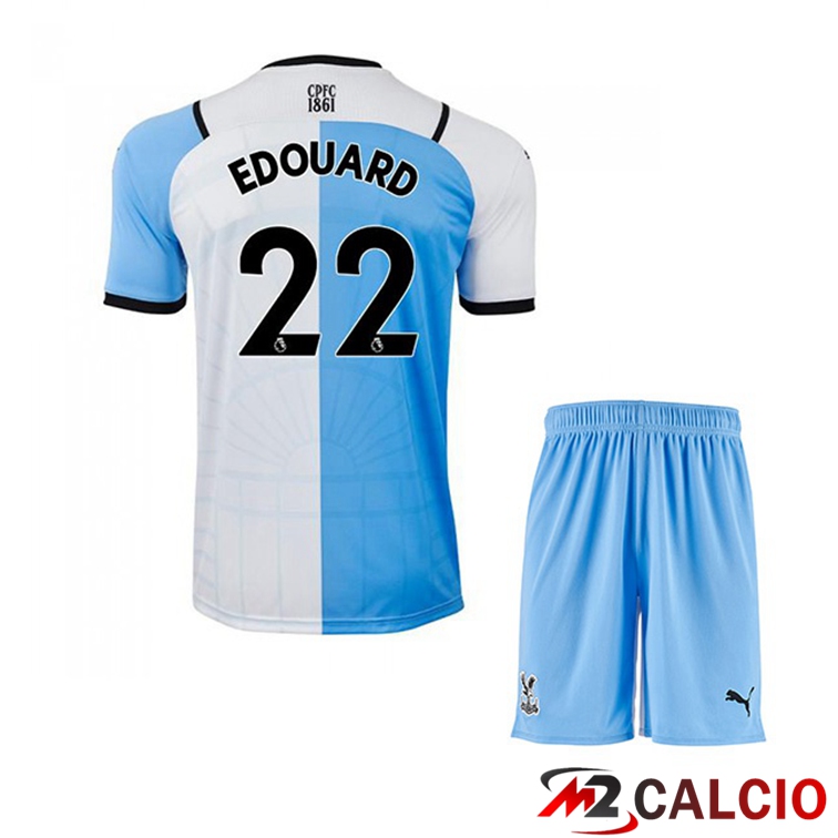 Maglie Calcio Personalizzate,Tute Calcio Squadre,Maglia Nazionale Italiana Calcio | Maglia Crystal Palace (EDOUARD 22) Bambino Terza Bianco/Blu 2021/22