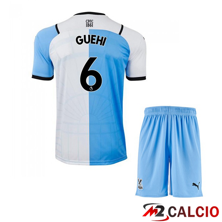 Maglie Calcio Personalizzate,Tute Calcio Squadre,Maglia Nazionale Italiana Calcio | Maglia Crystal Palace (GUEHI 6) Bambino Terza Bianco/Blu 2021/22