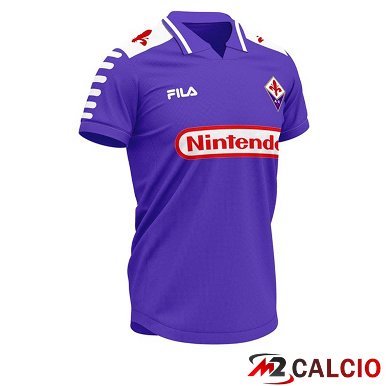 Maglie Calcio Personalizzate,Tute Calcio Squadre,Maglia Nazionale Italiana Calcio | Maglie Calcio ACF Fiorentina Retro Prima 1998 1999 Maglia