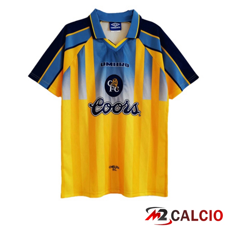 Maglie Calcio Personalizzate,Tute Calcio Squadre,Maglia Nazionale Italiana Calcio | Maglie Calcio FC Chelsea Retro Seconda Giallo 1995-1997