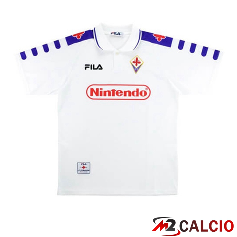 Maglie Calcio Personalizzate,Tute Calcio Squadre,Maglia Nazionale Italiana Calcio | Maglie Calcio ACF Fiorentina Retro Seconda Bianco 1998-1999