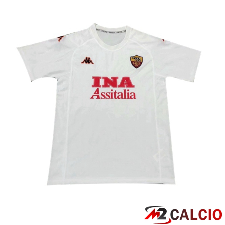 Maglie Calcio Personalizzate,Tute Calcio Squadre,Maglia Nazionale Italiana Calcio | Maglie Calcio Roma Retro Seconda Bianco 2000-2001