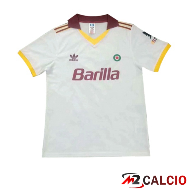 Maglie Calcio Personalizzate,Tute Calcio Squadre,Maglia Nazionale Italiana Calcio | Maglie Calcio Roma Retro Seconda Bianco 1991-1992