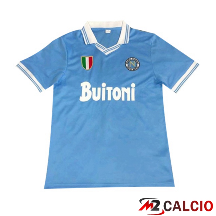 Maglie Calcio Personalizzate,Tute Calcio Squadre,Maglia Nazionale Italiana Calcio | Maglie Calcio SSC Napoli Retro Prima Blu 1986-1987