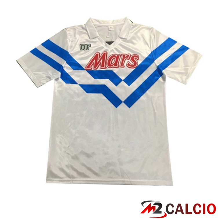 Maglie Calcio Personalizzate,Tute Calcio Squadre,Maglia Nazionale Italiana Calcio | Maglie Calcio SSC Napoli Retro Seconda Bianco 1988-1989