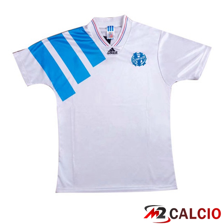 Maglie Calcio Personalizzate,Tute Calcio Squadre,Maglia Nazionale Italiana Calcio | Maglie Calcio Marsiglia OM Retro Prima Bianco 1992-1993