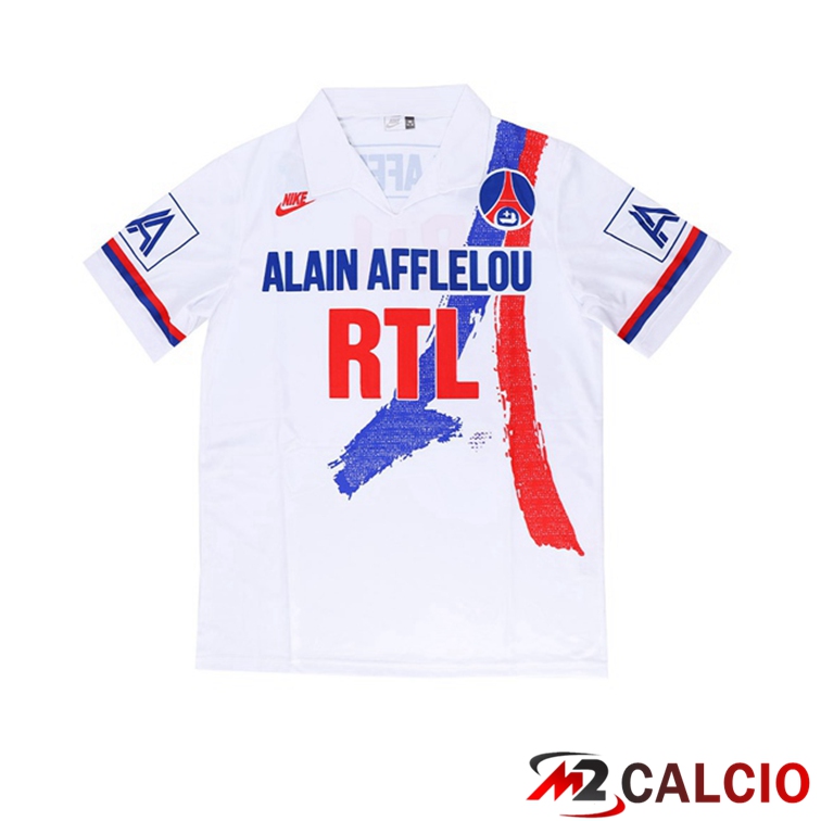 Maglie Calcio Personalizzate,Tute Calcio Squadre,Maglia Nazionale Italiana Calcio | Maglie Calcio Paris PSG Retro Prima Bianco 1990-1992