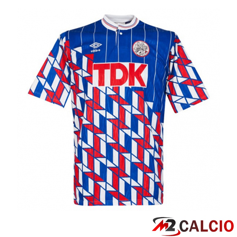Maglie Calcio Personalizzate,Tute Calcio Squadre,Maglia Nazionale Italiana Calcio | Maglie Calcio AFC Ajax Retro Seconda Blu Rosso 1989-1990
