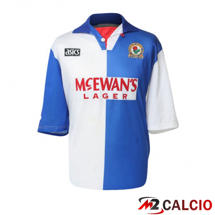 Maglie Calcio Blackburn Rovers Retro Prima Blu Bianco 1994-1995