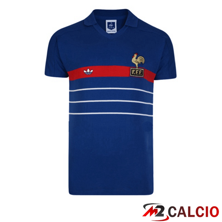 Maglie Calcio Personalizzate,Tute Calcio Squadre,Maglia Nazionale Italiana Calcio | Maglie Calcio Francia Retro Prima Blu 1984