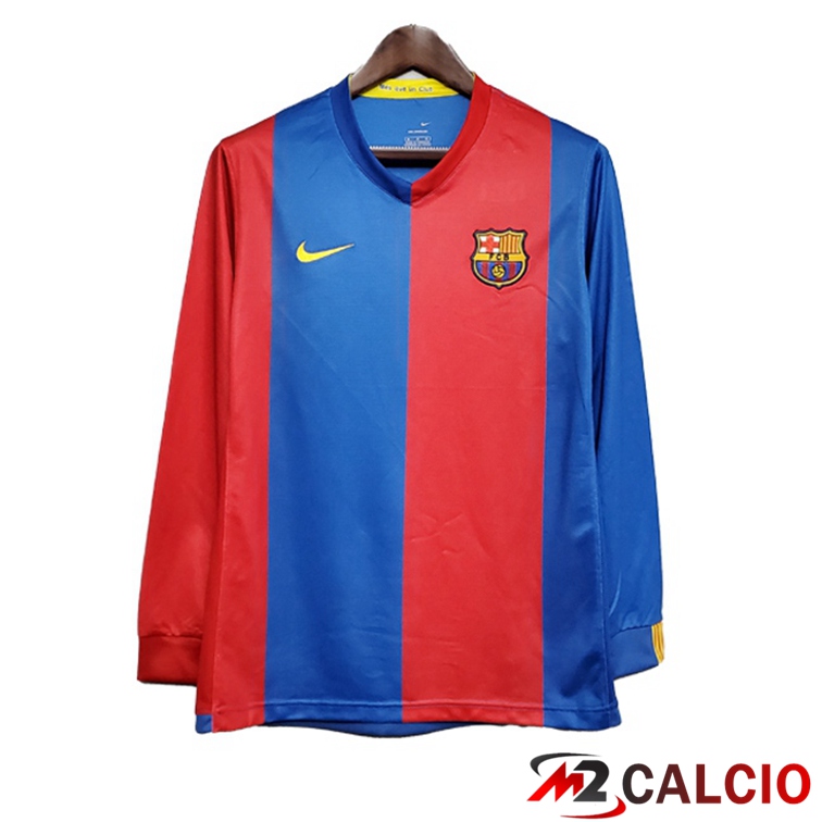 Maglie Calcio Personalizzate,Tute Calcio Squadre,Maglia Nazionale Italiana Calcio | Maglie Calcio FC Barcellona Retro Prima Manica Lunga Rosso 2006-2007