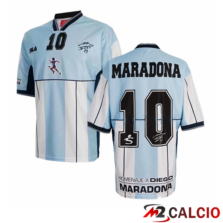 Maglie Calcio Personalizzate,Tute Calcio Squadre,Maglia Nazionale Italiana Calcio | Maglie Calcio Argentina Diego Maradona 10 Testimonial Retro 2001