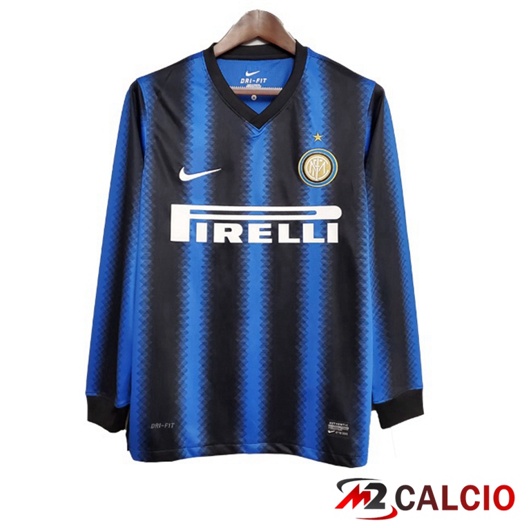 Maglie Calcio Personalizzate,Tute Calcio Squadre,Maglia Nazionale Italiana Calcio | Maglie Calcio Inter Milan Retro Prima Manica Lunga Blu 2010-2011