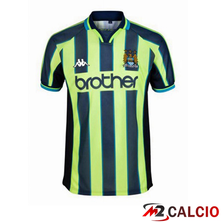 Maglie Calcio Personalizzate,Tute Calcio Squadre,Maglia Nazionale Italiana Calcio | Maglie Calcio Manchester City Retro Seconda Verde 1998-1999