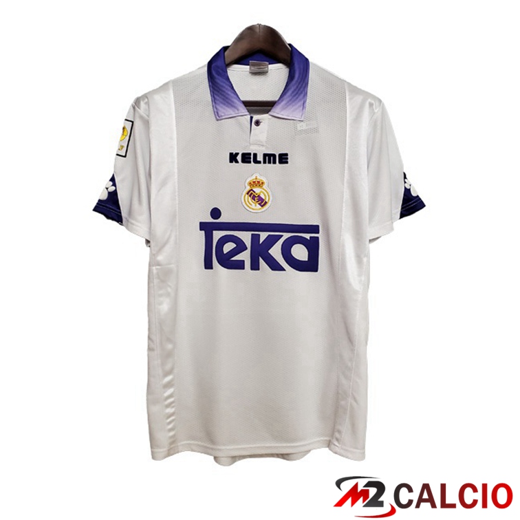 Maglie Calcio Personalizzate,Tute Calcio Squadre,Maglia Nazionale Italiana Calcio | Maglie Calcio Real Madrid Retro Prima Bianco 1997-1998