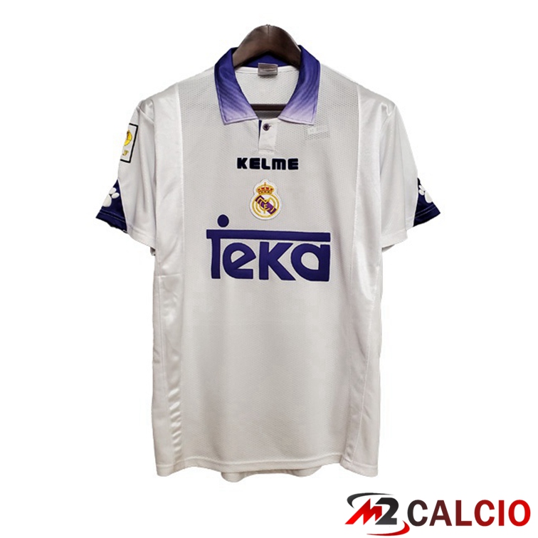 Maglie Calcio Personalizzate,Tute Calcio Squadre,Maglia Nazionale Italiana Calcio | Maglie Calcio Real Madrid Retro Prima Bianco 1997-1998