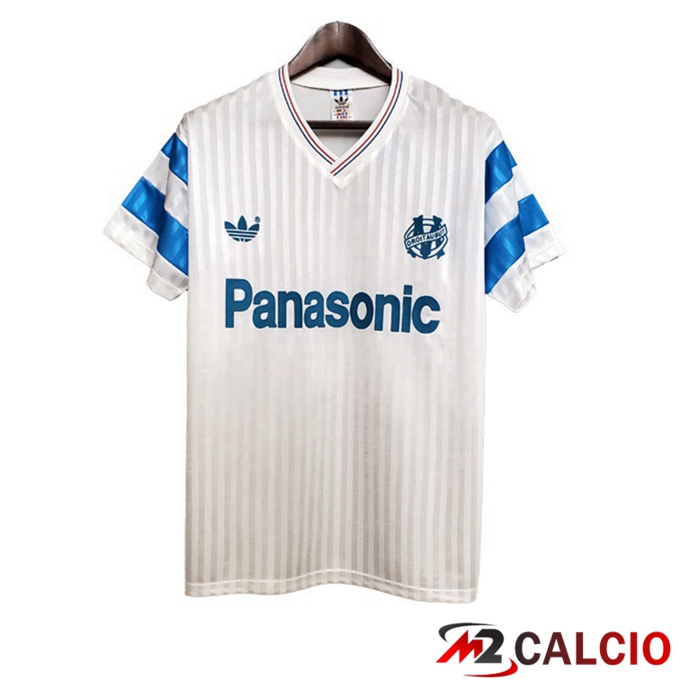 Maglie Calcio Personalizzate,Tute Calcio Squadre,Maglia Nazionale Italiana Calcio | Maglie Calcio Marsiglia OM Retro Prima Bianco 1990