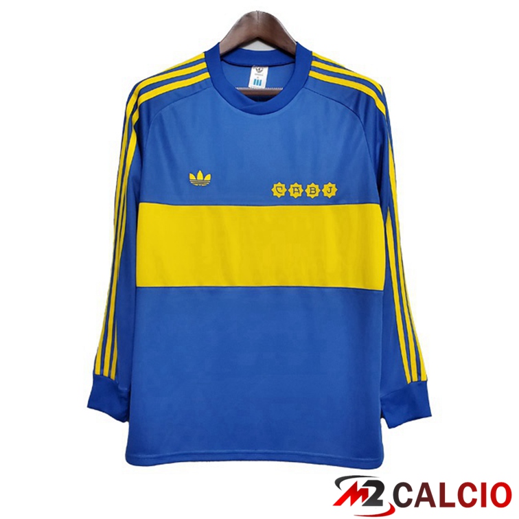 Maglie Calcio Personalizzate,Tute Calcio Squadre,Maglia Nazionale Italiana Calcio | Maglie Calcio Boca Juniors Retro Prima Manica Lunga Blu 1981