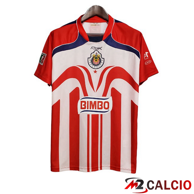 Maglie Calcio Personalizzate,Tute Calcio Squadre,Maglia Nazionale Italiana Calcio | Maglie Calcio CD Guadalajara Retro Prima Rosso 2006-2007