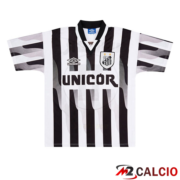 Maglie Calcio Personalizzate,Tute Calcio Squadre,Maglia Nazionale Italiana Calcio | Maglie Calcio Santos FC Retro Seconda Nero Bianco 1998