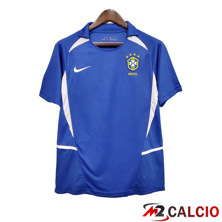 Maglie Calcio Personalizzate,Tute Calcio Squadre,Maglia Nazionale Italiana Calcio | Maglie Calcio Brasile Retro Seconda Blu 2002