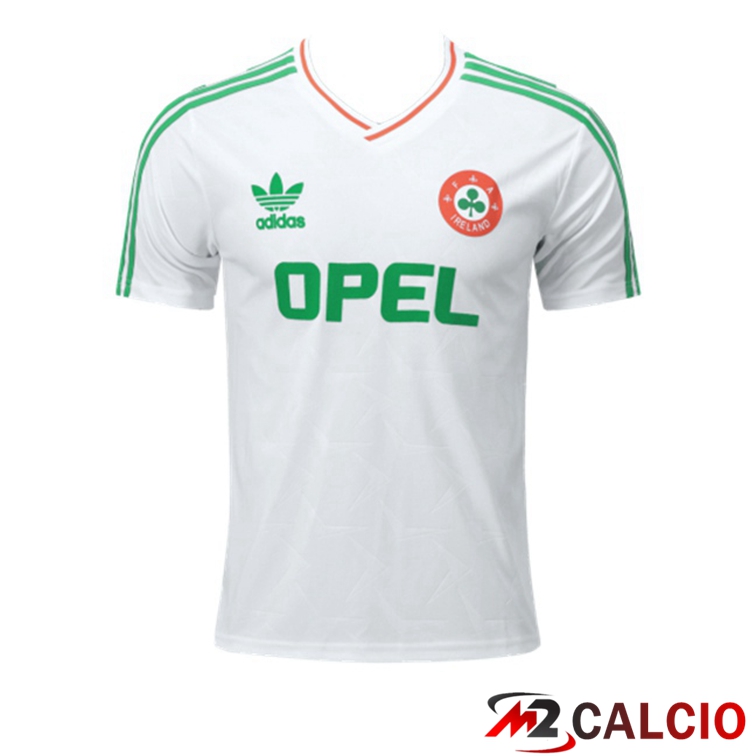 Maglie Calcio Personalizzate,Tute Calcio Squadre,Maglia Nazionale Italiana Calcio | Maglie Calcio Irlanda Retro Seconda Bianco 1990