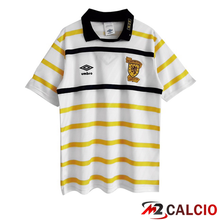 Maglie Calcio Personalizzate,Tute Calcio Squadre,Maglia Nazionale Italiana Calcio | Maglie Calcio Scozia Retro Seconda Giallo Bianco 1988-1991
