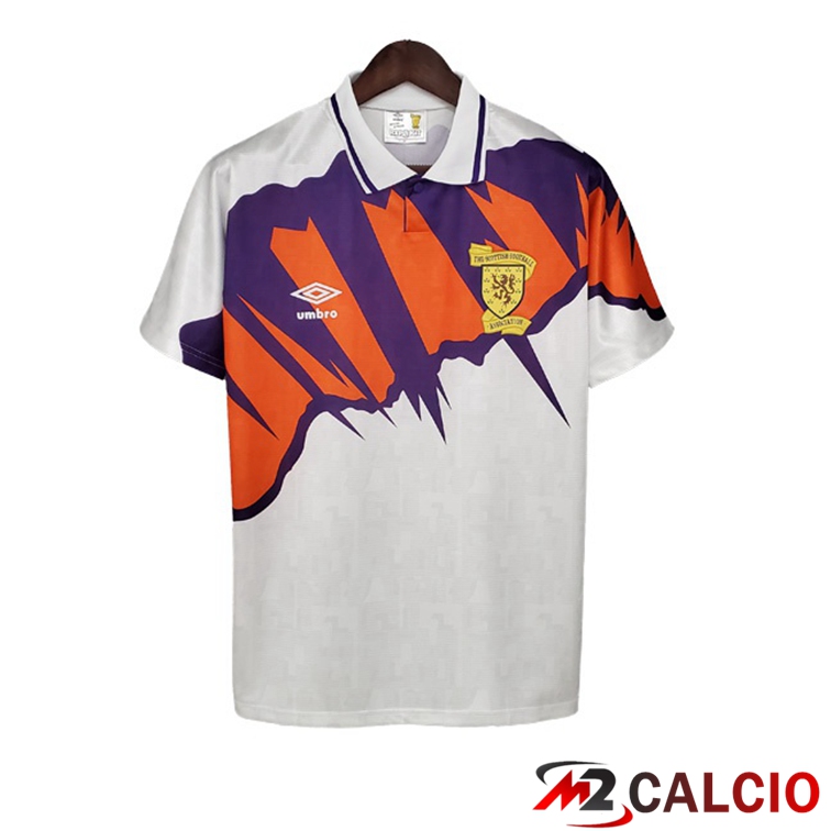Maglie Calcio Personalizzate,Tute Calcio Squadre,Maglia Nazionale Italiana Calcio | Maglie Calcio Scozia Retro Seconda Bianco 1991-1993