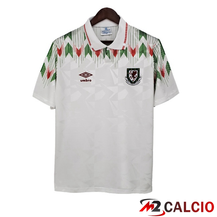 Maglie Calcio Personalizzate,Tute Calcio Squadre,Maglia Nazionale Italiana Calcio | Maglie Calcio Galles Retro Seconda Bianco 1990-1992
