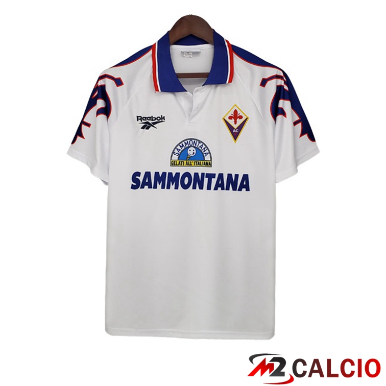 Maglie Calcio Personalizzate,Tute Calcio Squadre,Maglia Nazionale Italiana Calcio | Maglie Calcio ACF Fiorentina Retro Seconda Bianco 1995-1996