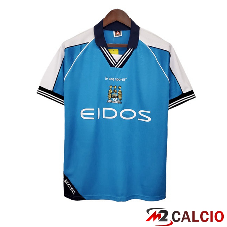 Maglie Calcio Personalizzate,Tute Calcio Squadre,Maglia Nazionale Italiana Calcio | Maglie Calcio Manchester City Retro Prima Blu 1999-2001