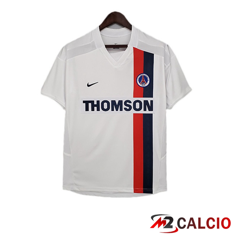 Maglie Calcio Personalizzate,Tute Calcio Squadre,Maglia Nazionale Italiana Calcio | Maglie Calcio Paris PSG Retro Seconda Bianco 2002-2003