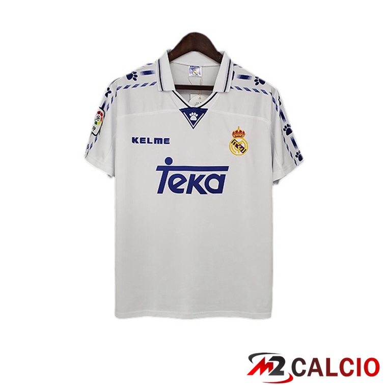 Maglie Calcio Personalizzate,Tute Calcio Squadre,Maglia Nazionale Italiana Calcio | Maglie Calcio Real Madrid Retro Prima Bianco 1996-1997