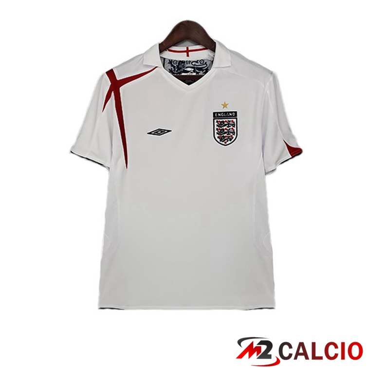 Maglie Calcio Personalizzate,Tute Calcio Squadre,Maglia Nazionale Italiana Calcio | Maglie Calcio Inghilterra Retro Retro Prima Bianco 2006
