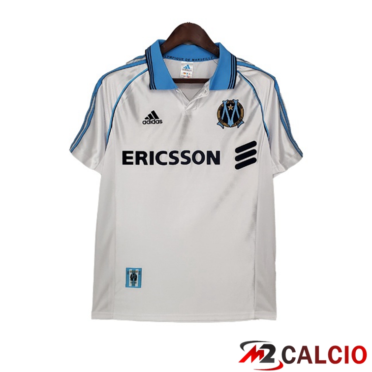 Maglie Calcio Personalizzate,Tute Calcio Squadre,Maglia Nazionale Italiana Calcio | Maglie Calcio Marsiglia OM Retro Prima Bianco 1998-1999