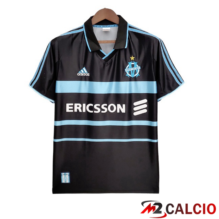 Maglie Calcio Personalizzate,Tute Calcio Squadre,Maglia Nazionale Italiana Calcio | Maglie Calcio Marsiglia OM Terza Retro Nero 1999-2000