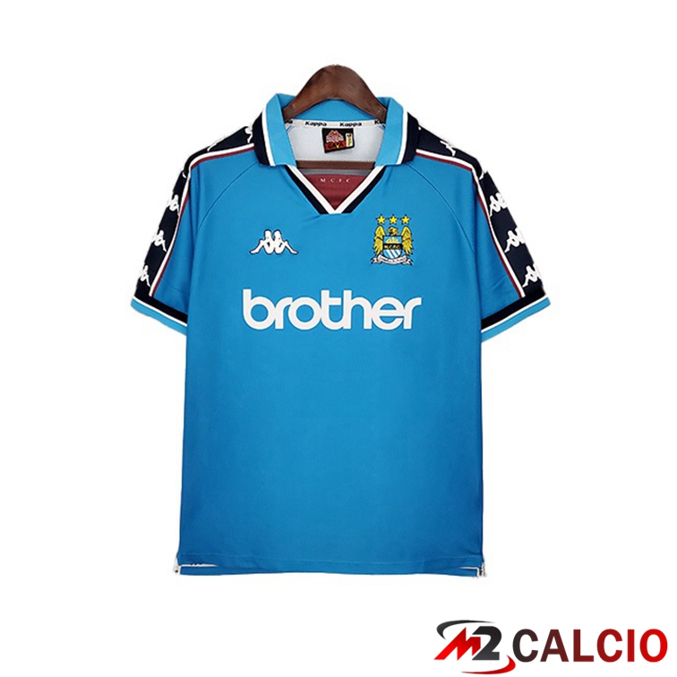 Maglie Calcio Personalizzate,Tute Calcio Squadre,Maglia Nazionale Italiana Calcio | Maglie Calcio Manchester City Retro Prima Blu 1997-1999