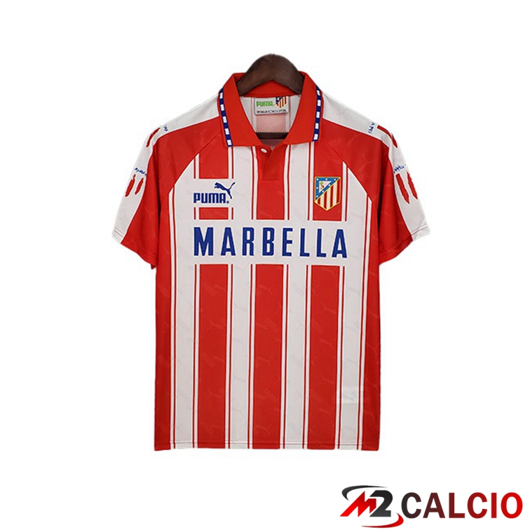 Maglie Calcio Personalizzate,Tute Calcio Squadre,Maglia Nazionale Italiana Calcio | Maglie Calcio Atletico Madrid Retro Prima Rosso Bianco 1994-1995